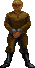 Crix Madine as he appears in the game, standing with his hands secured in front of him.