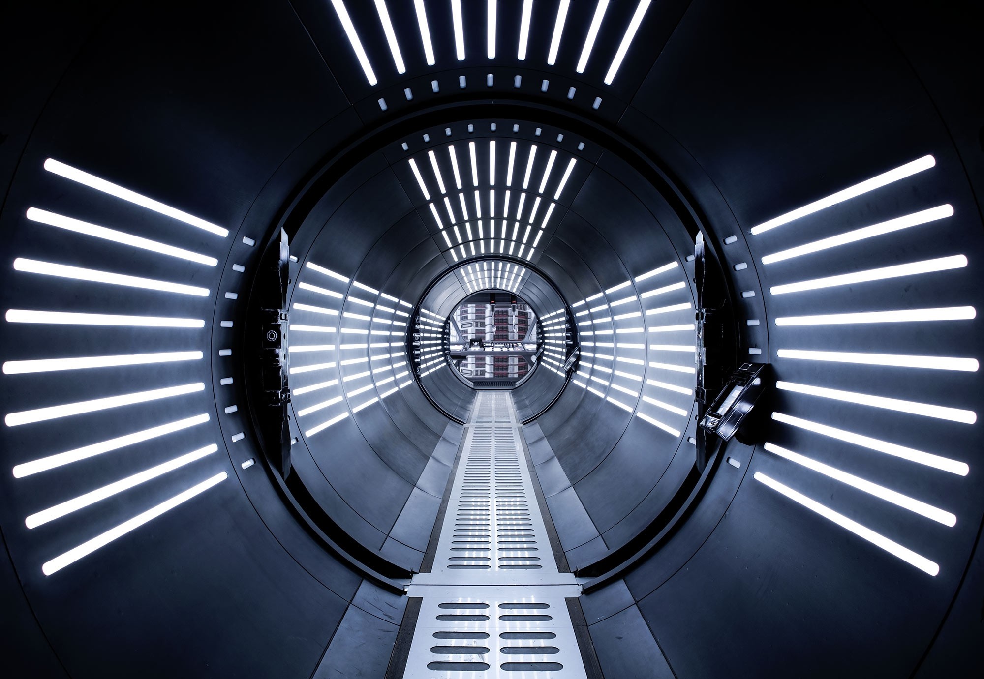 A photo of the tunnel leading to the data vault on Scarif.